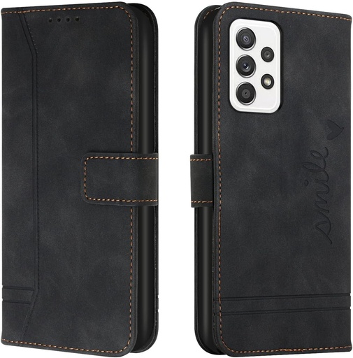 Husa de telefon Trugox pentru Samsung Galaxy A33 5G, husa cu clapa si slot pentru card, husa tip portofel din piele, husa subtire tip carte - neagra