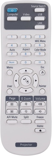 VINABTY 218178800 Telecomanda de schimb. Compatibila cu proiectoarele Epson EB-107, EB-108, EB-109W, EB-1780W, EB-1781W, EB-1785W, EB-1795F, EB-2040, EB-2042, EB-2055, EB-2065, EB-2140W, EB-2142W, EB-2155W, EB-2165W.