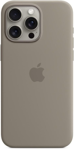 Husa Apple din silicon cu MagSafe pentru iPhone 15 Pro Max - Gri argila