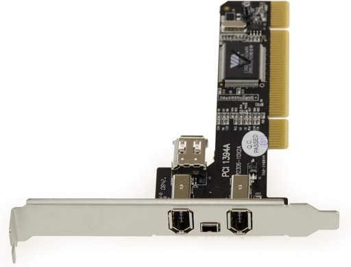 Placa de control KALEA-COMPUTERS cu 3+1 porturi PCI-FireWire 400 IEEE1394a, cu chipset, cablu ILink de 1,5 m si cablu inclus