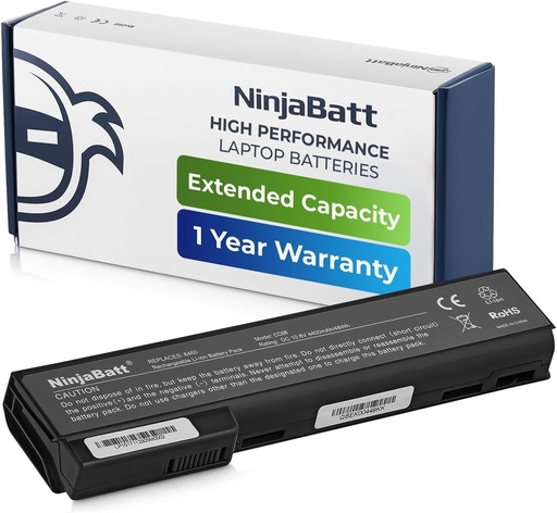 Baterie NinjaBatt pentru HP 8460P 8470P 8570P CC06 8560P 628668-001 6560B CC06XL 6570B 628666-001 HSTNN-F08C 6470B 628670-001 6475B 6460B 6360B 8460W 8470W - Performanta inalta [6 celule/4400mAh/48Wh]