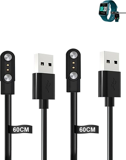 Cablu de incarcare yystao pentru ceasul inteligent GRV FC1, cablu de incarcare USB magnetic stabil, compatibil cu GRV FC1, pachet de 2
