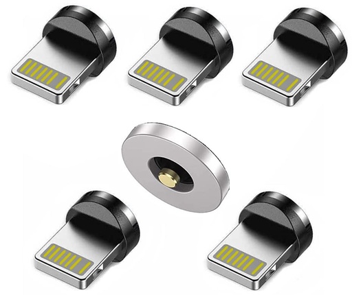 5x Adaptor Mufa Rotund de Inlocuire Adaptoare pentru Cabluri de Incarcare USB Magnetice Compatibile cu iPhone 12 13 Pro Max Mini 11 XS XR X 10 8 7 6S 6 Plus 5 SE
