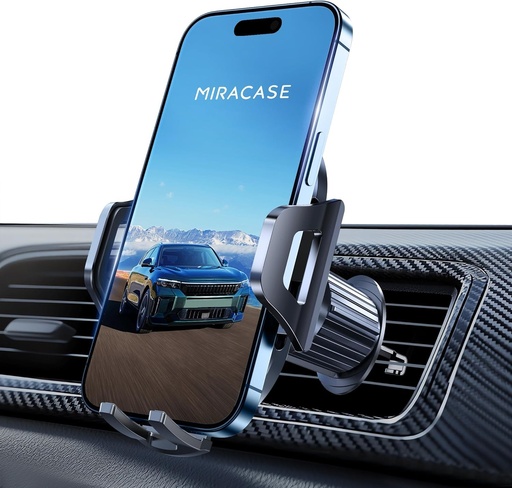 Suport telefon auto Miracase [carlig metalic] reglabil la 360°, suport telefon auto ideal pentru soferi, compatibil cu iPhone, Android si toate smartphone-urile
