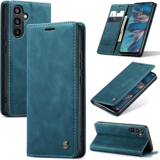 Husa de telefon Azororo pentru Samsung Galaxy A34 5G, husa premium din piele cu inchidere magnetica, slot pentru card, functie de suport, husa de protectie pentru Samsung Galaxy A34, turcoaz
