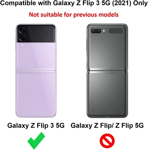 Carcasa Cresee pentru Samsung Galaxy Z Flip 3 5G, carcasa subtire mata din PC, husa de protectie pentru telefon pentru Galaxy Z Flip3 2021, neagra