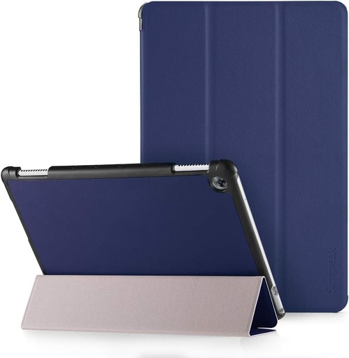 Husa Simpeak compatibila cu Huawei Mediapad M5 Lite 10 inch, ultra subtire cu functie de suport, compatibila cu Mediapad M5 Lite, husa de protectie - albastra