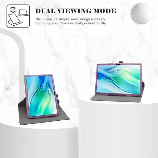 LiuShan pentru DOOGEE U11, Husa subtire din piele PU si husa pliabila cu suport pentru tableta Android DOOGEE U11/DOOGEE U11 Pro/TECLAST P50/TECLAST P50S de 11 inch, violet