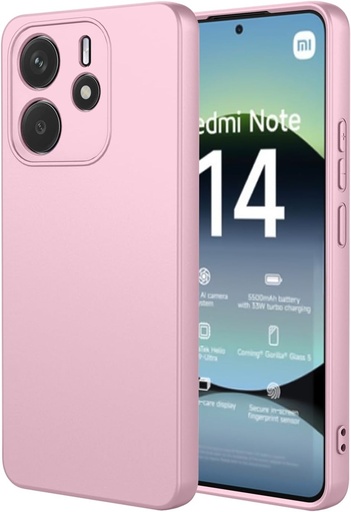 Husa din silicon lichid XINYEXIN pentru Xiaomi Redmi Note 14 4G, husa de telefon cu protectie completa pentru corp si captuseala din microfibra, husa de protectie ultra-subtire, rezistenta la socuri si zgarieturi - roz