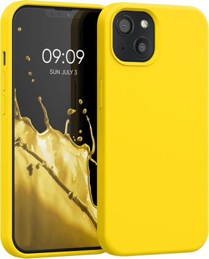 Carcasa kwmobile pentru iPhone 13, silicon - incarcare wireless - galben stralucitor
