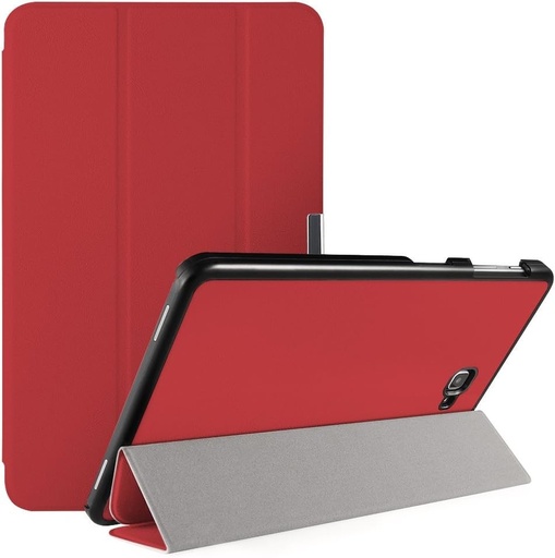 Husa Simpeak compatibila cu Samsung Galaxy Tab A 10.1 2016, husa de protectie din piele PU, husa magnetica ultra-subtire cu functie de suport pentru SM-T580/P580/T585/P585/P585Y - Rosu