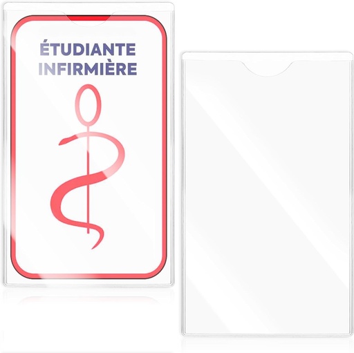 Suport auto Caduceus, suport pentru card de parbriz pentru asistenta medicala, autocolant Caduceus, suport auto pentru asistenta medicala, material PVC, diametru interior 11,5x18,3 cm, dimensiuni mari, transparent, reduceri la parcare