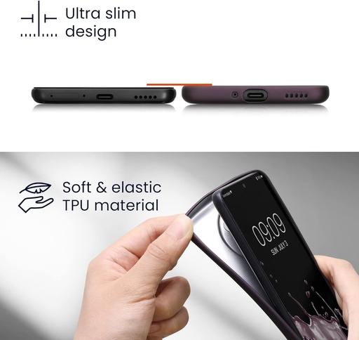 Husa kwmobile compatibila cu Xiaomi Redmi Note 12 Pro 5G - Carcasa de protectie moale din TPU - Negru metalizat