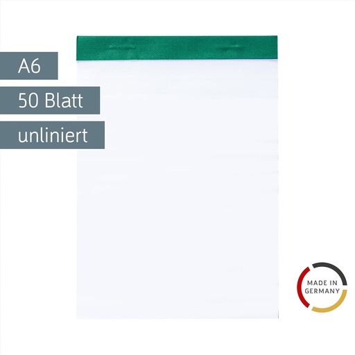 Blocnotes Brunnen 1055330 (A6, alb, 50 de coli, capsat si perforat, 60g/m²)
